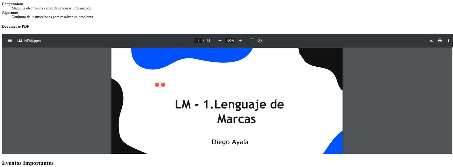 Definiciones y documento PDF incrustado.