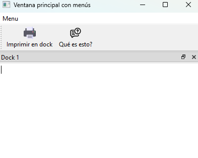 Ventana de referencia con menú, barra de herramientas y Dock 1 en la parte superior