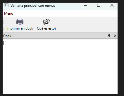 Segunda captura de la ventana con las acciones Imprimir en dock y Qué es esto